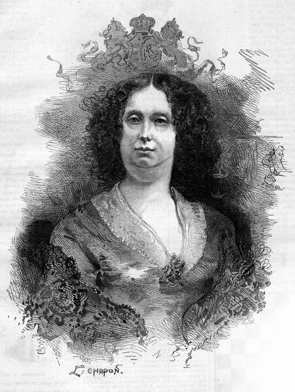 Porträt von Sophie Friederike Mathilde von Württemberg (1818-1877), Königin der Niederlande. Gravur in „Le Monde Illustré“ Nr. 1053 vom 16. Juni 1877 von French School