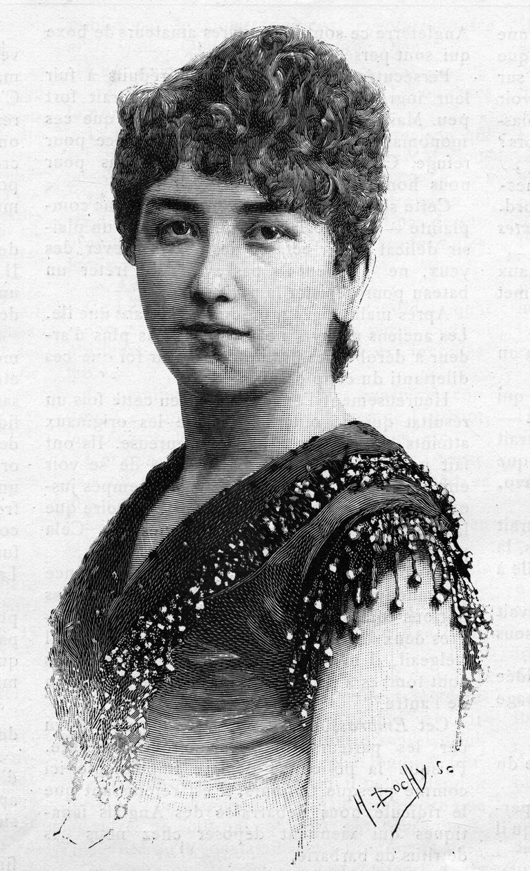 Porträt der schwedischen Sängerin Sigrid Arnoldson im Jahr 1887 von French School