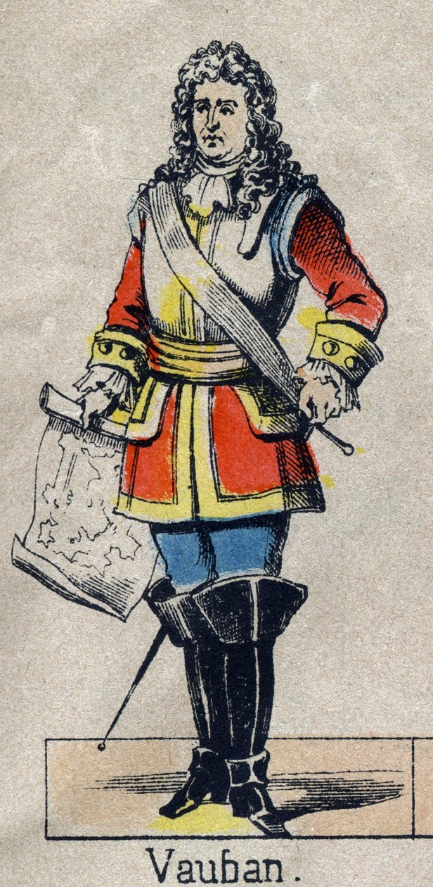 Porträt von Vauban Sébastien le Prestre, Marschall von Frankreich. Bild von Epinal aus dem späten 19. Jahrhundert. Private Sammlung von French School