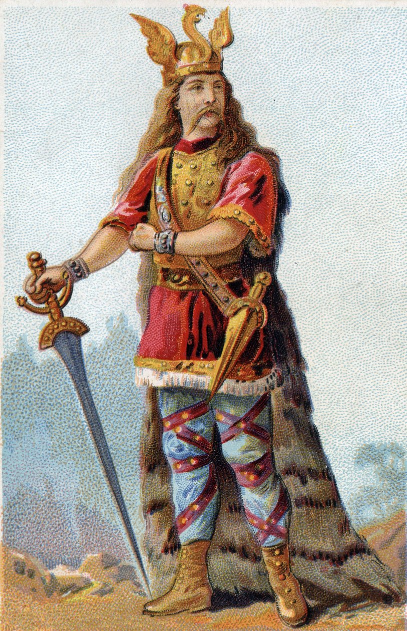 Porträt von Vercingetorix (72-46 v. Chr.), König der Gallier. Chromolithographie um 1890. von French School