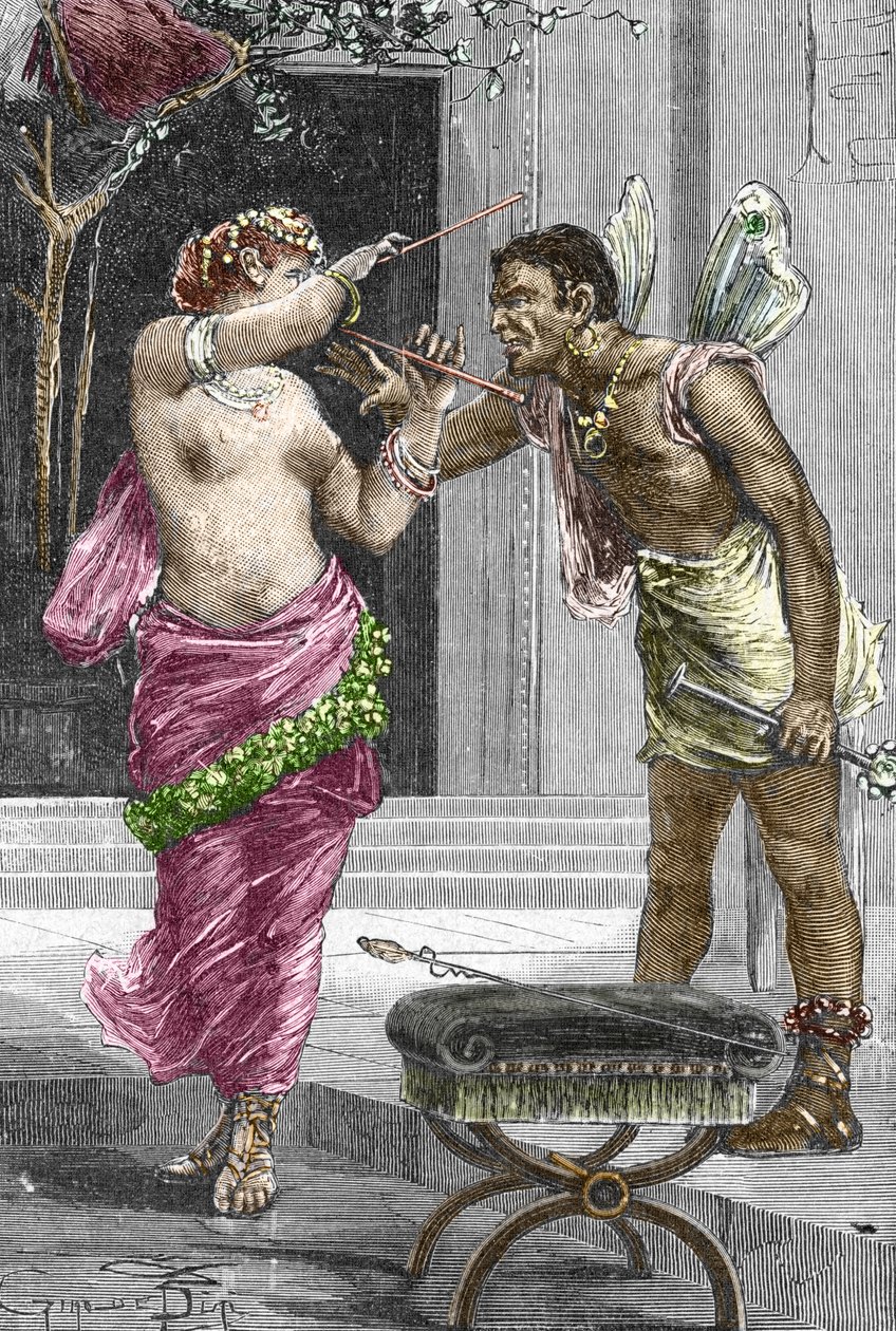 Porträt der Kurtisane und Schauspielerin Theodora vor ihrer Hochzeit mit Kaiser Justinian I., 1888 von French School