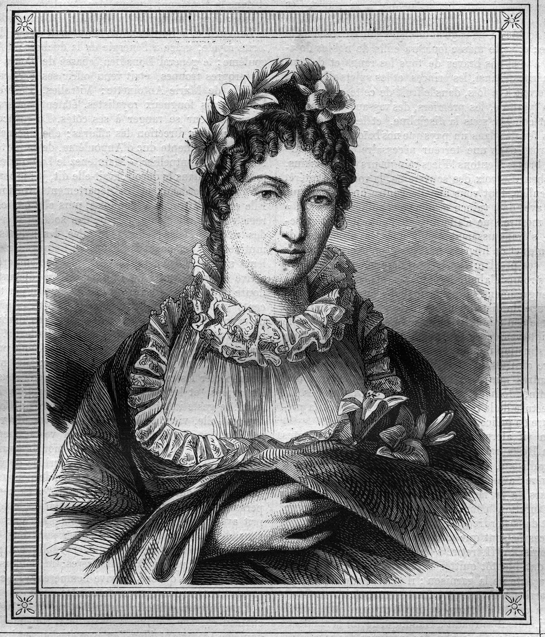 Porträt der Herzogin von Angoulême Marie Therese Charlotte von Frankreich, bekannt als Madame Royale. Gravur in „Histoire des Papes-Rois-Queen and Empereurs a travers les centuries“ von Maurice Lachatre von French School
