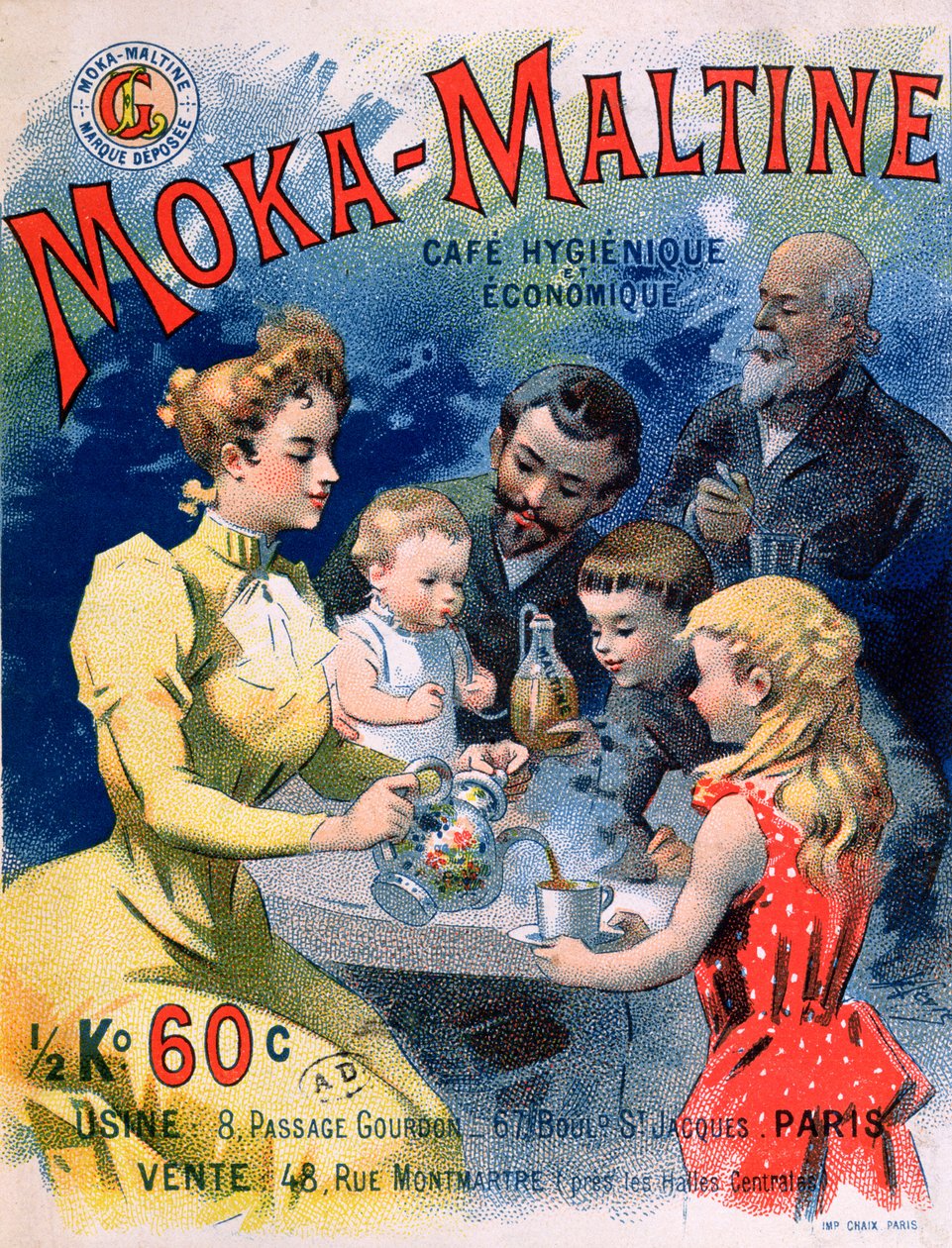Plakat für Moka-Maltine Kaffee, ca. 1900 von French School