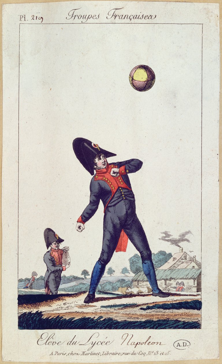 Schüler des Lycee Napoleon beim Ballspielen, ca. 1805 von French School