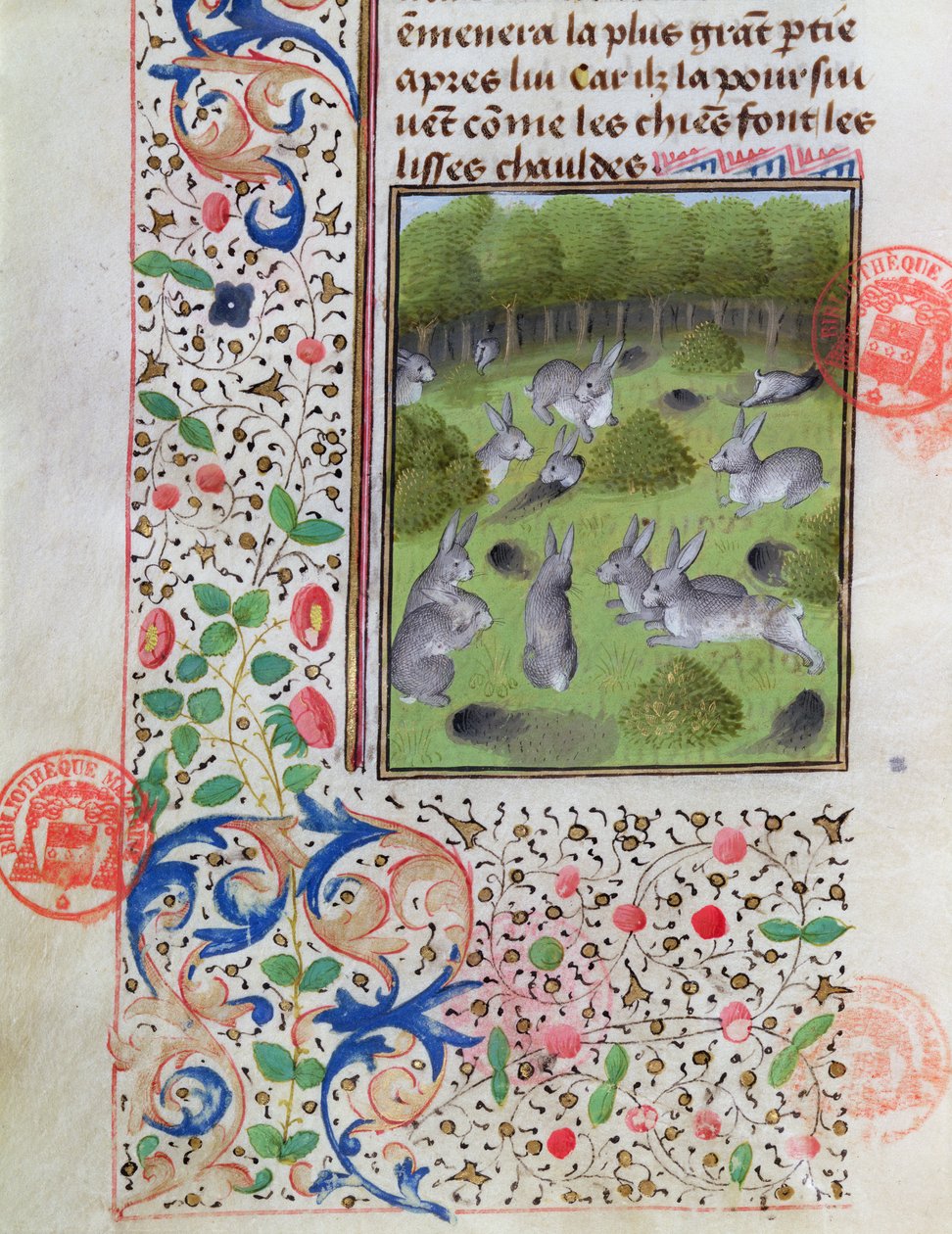 Kaninchenbau, aus dem Livre de la Chasse von Gaston Phebus de Foix (1331-91) von French School
