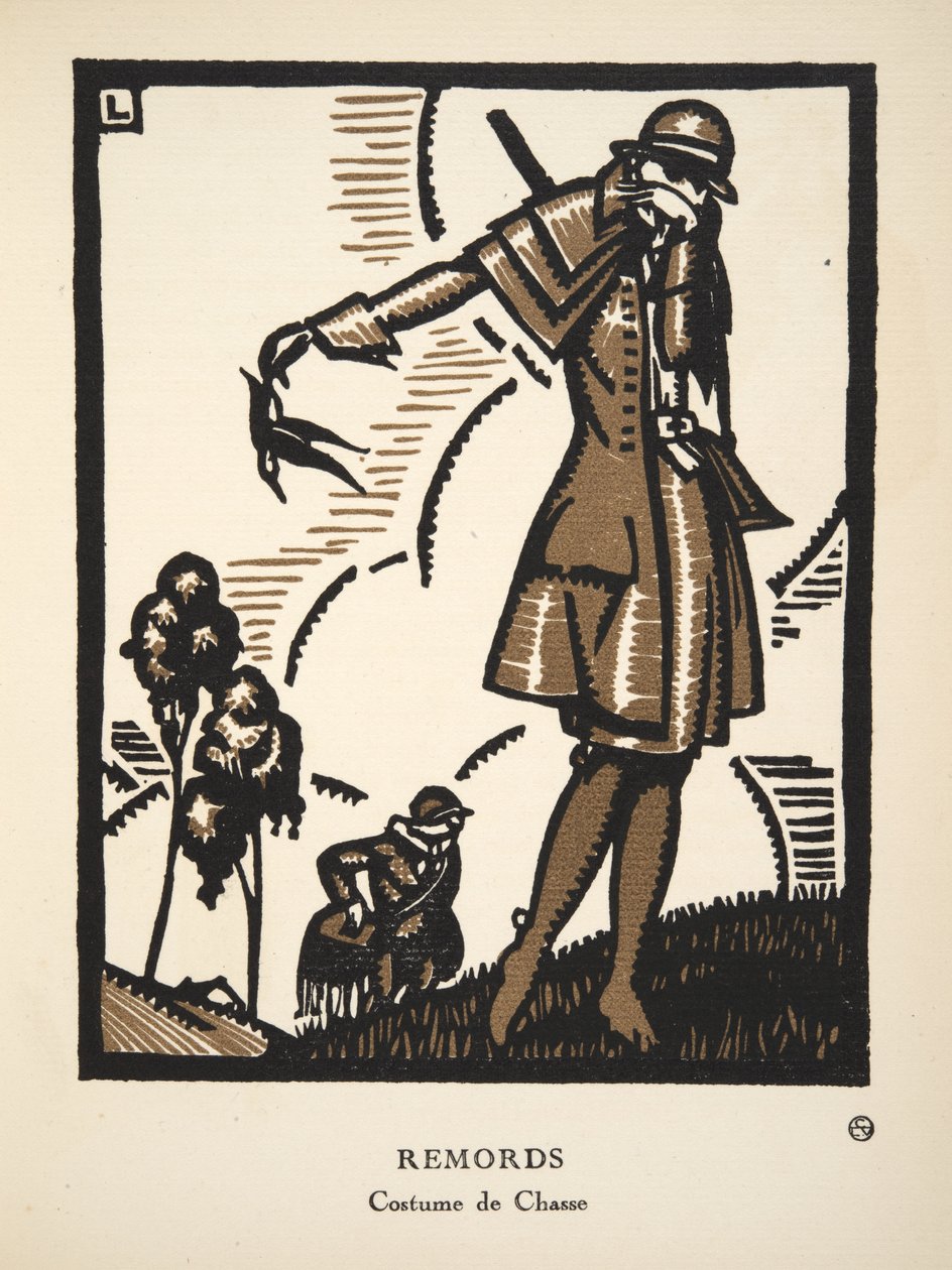 Remords, aus einer Sammlung von Modeplatten von French School