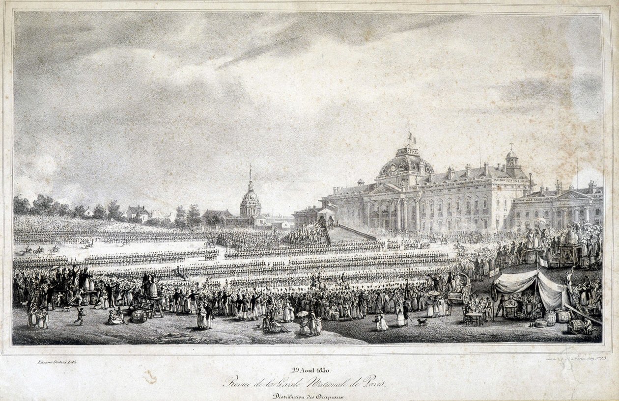 Revue der Nationalgarde von Paris am 29.04.1830 von French School