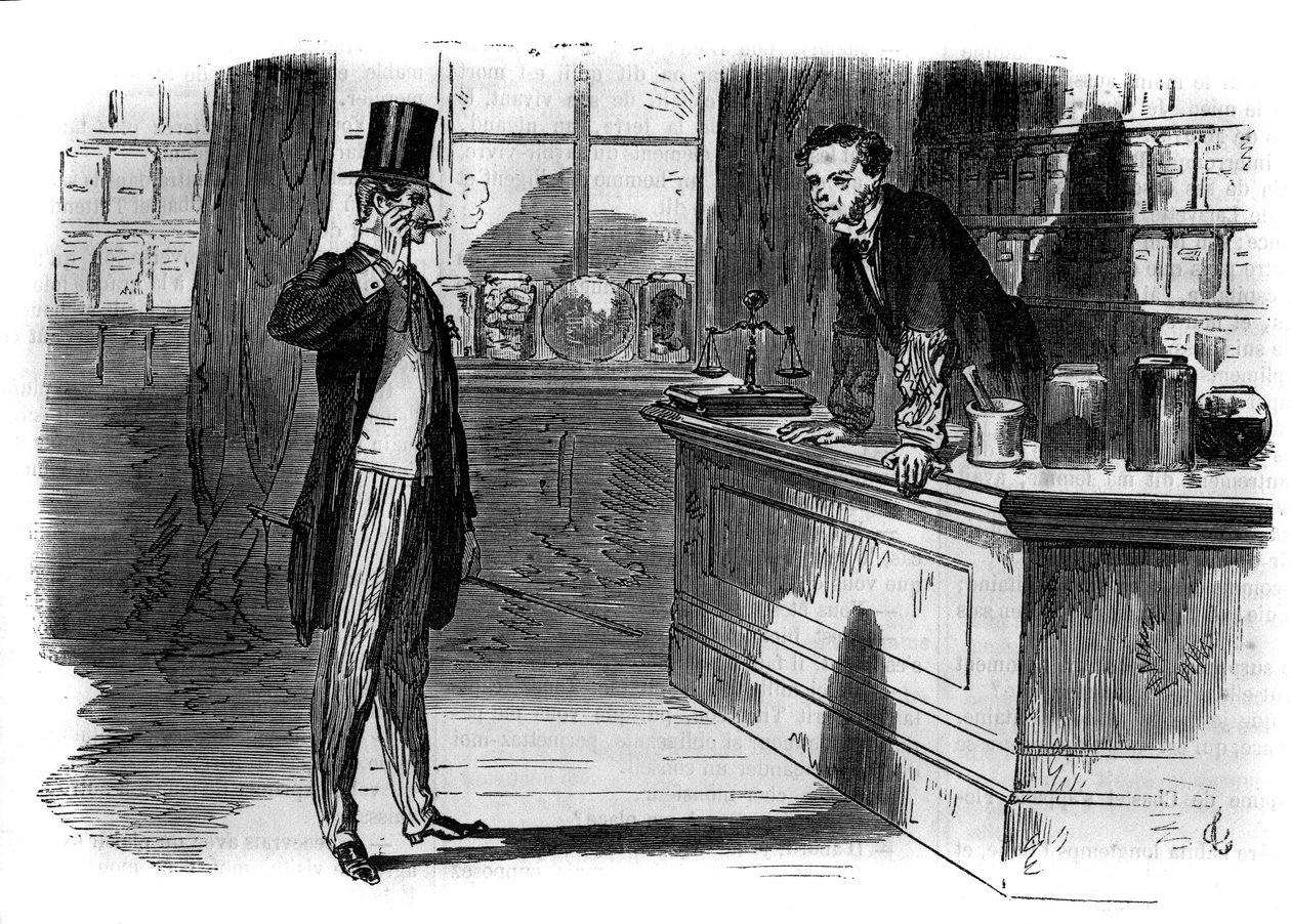 Romanserie: "Die Puritaner von Paris" von Paul Bocage (1824-1887). Gravur in "Les bons romances" von French School
