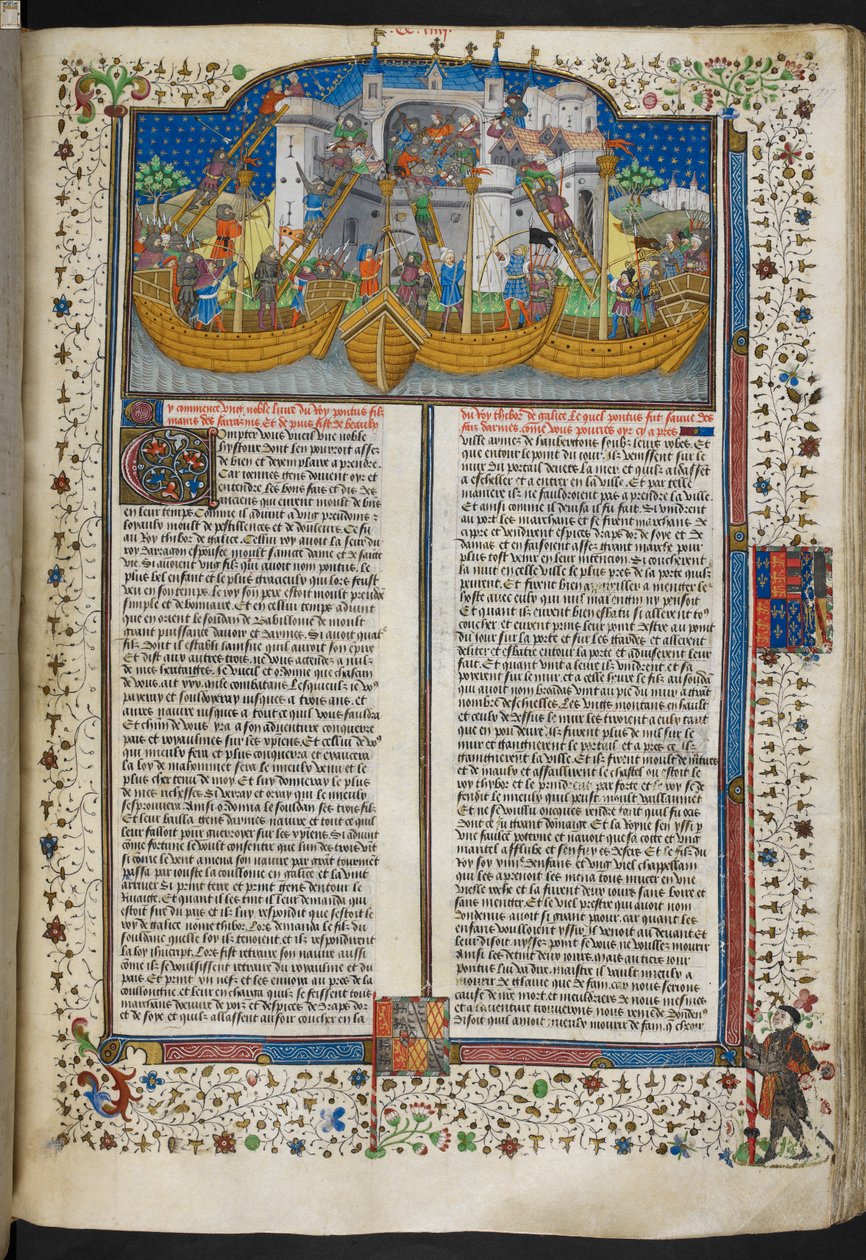 Miniatur von Schiffen, die Corunna belagern, aus 