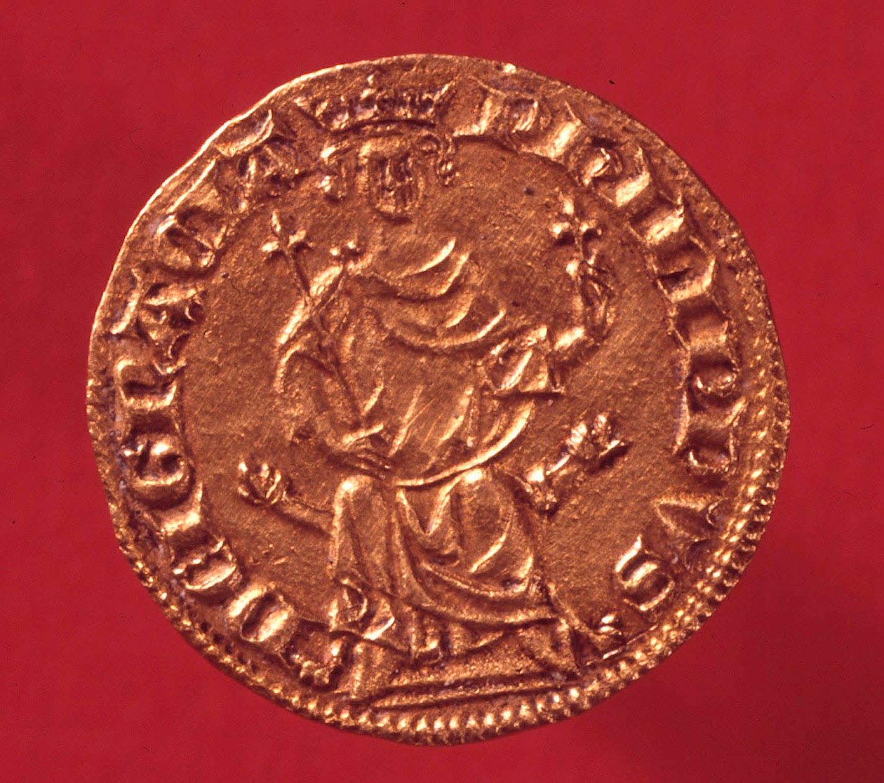 Königlicher Gold-Ecu von Philipp IV. le Bel (1268-1314). 1290. Paris, Musée de la Monnaie von French School