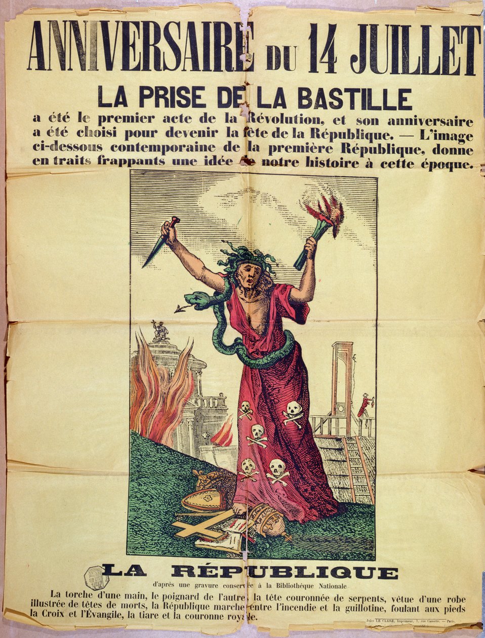 Royalistisches und katholisches Plakat, das die Feier des Quatorze Juillet, 1880 ablehnt von French School