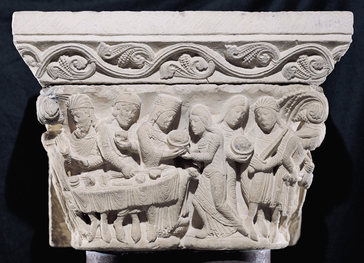 Szenen vom Tod von Johannes dem Täufer, Relief von einem Kapitell von French School