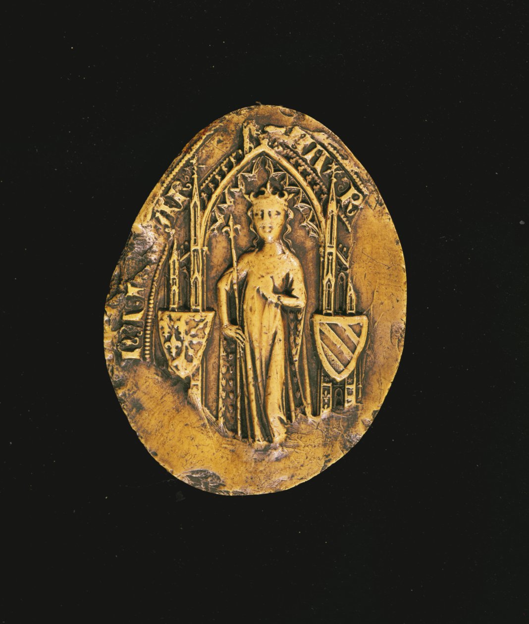 Siegel von Marguerite de Bourgogne (1290-1315) 1311 (Wachs) von French School