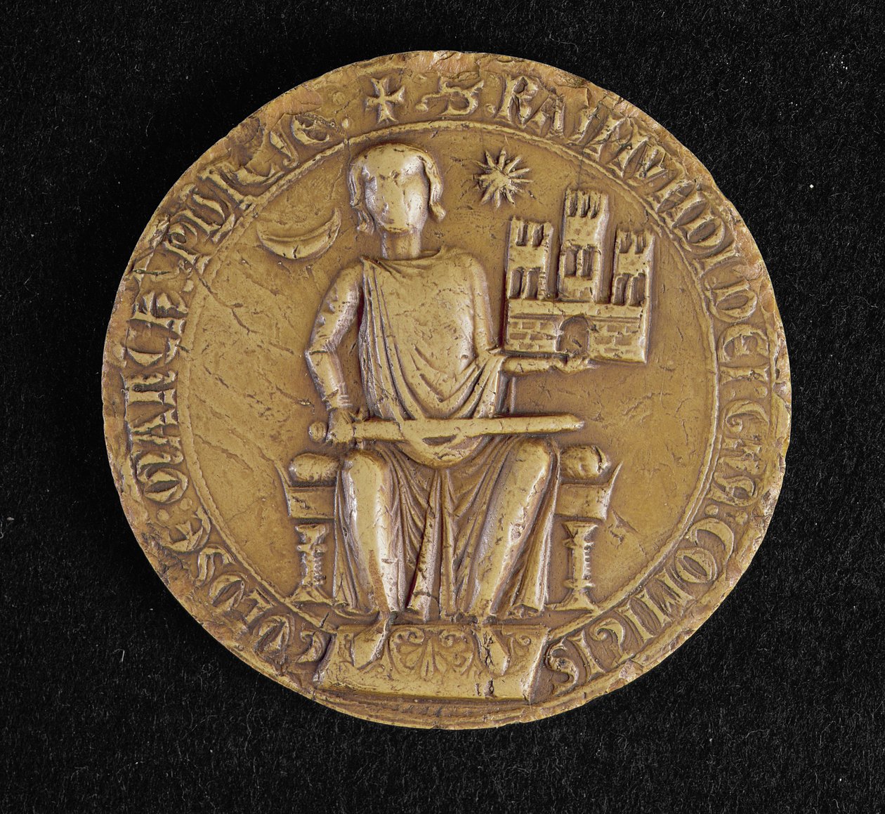 Zweites Siegel von Raymond VII (1197-1249) von Toulouse (Wachs) von French School