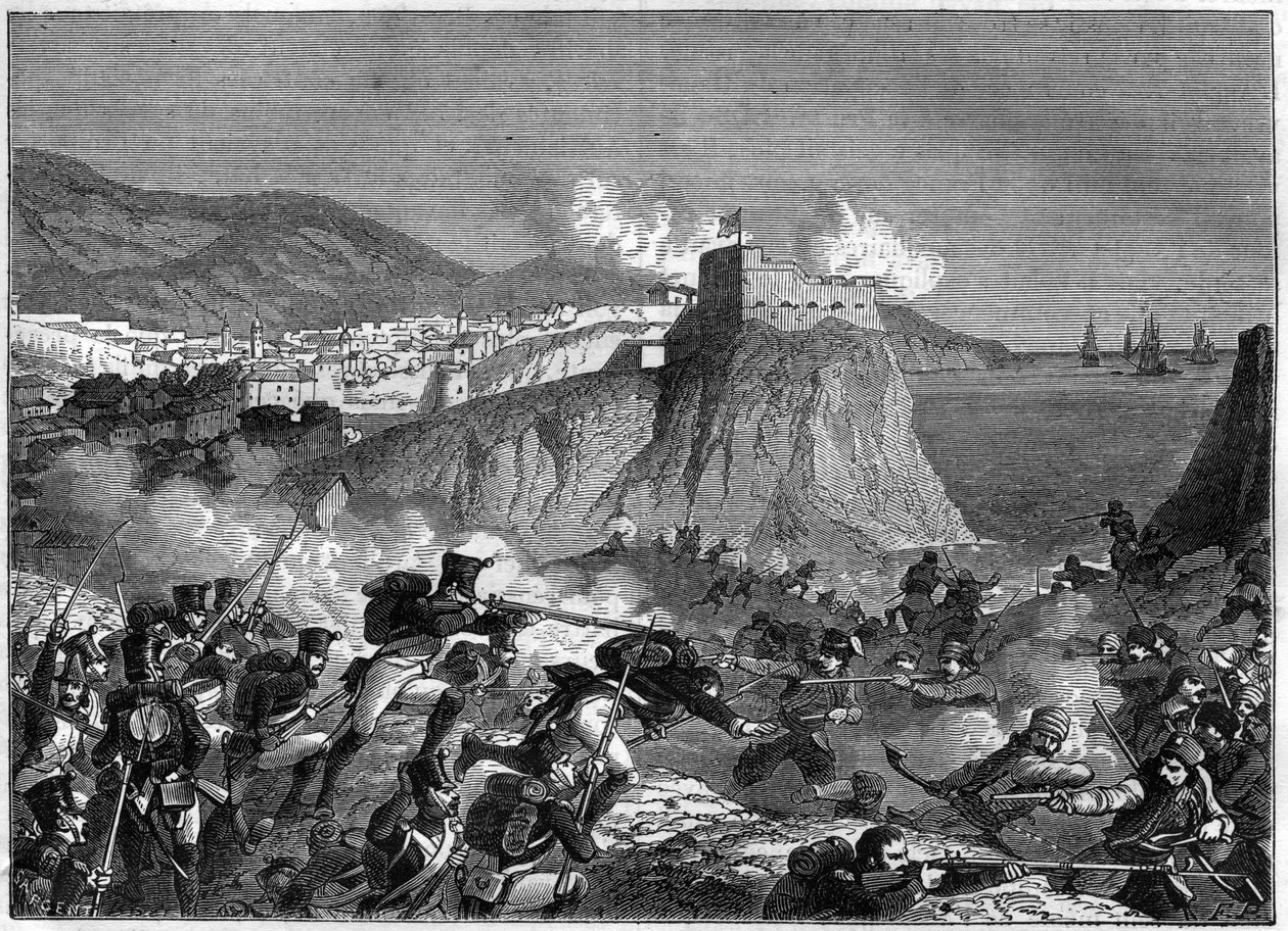 Belagerung von Ragusa (Republik Ragusa) (Ragusa auf Kroatisch Dubrovnik) während der Napoleonischen Kriege im Mai und Juni 1806 (Dalmatien-Kampagne von General Molitor und Lauriston) - in „Histoire de l