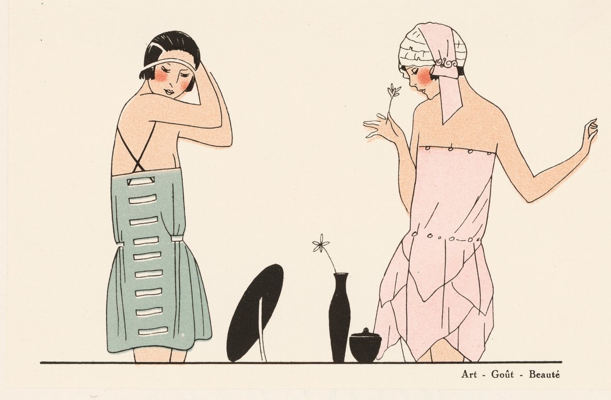 Seidenunterwäsche-Mode der 1920er Jahre von French School