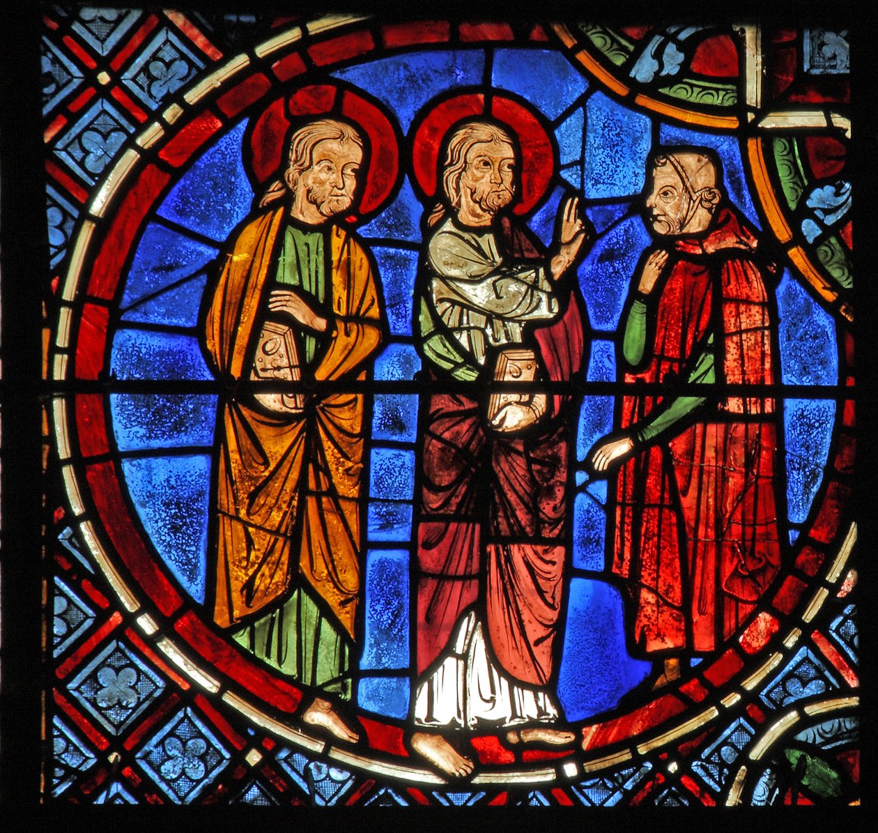 Die Heiligen Simon und Judas mit einem Diakon von French School