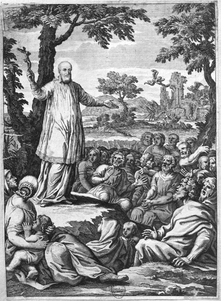 St. Franz von Sales predigt den Ketzern von Chablais von French School