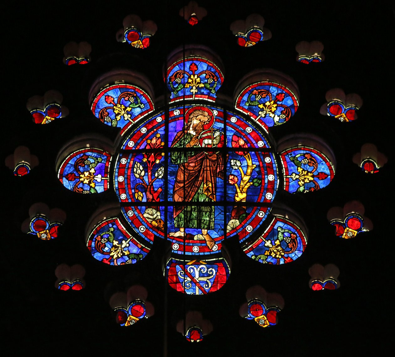 St. Johannes der Täufer in der Wüste mit dem Agnus Dei von French School