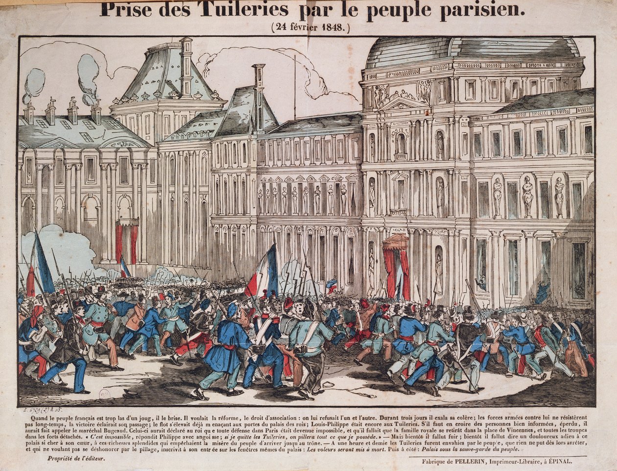 Einnahme der Tuilerien durch das Pariser Volk, 24. Februar 1848 von French School