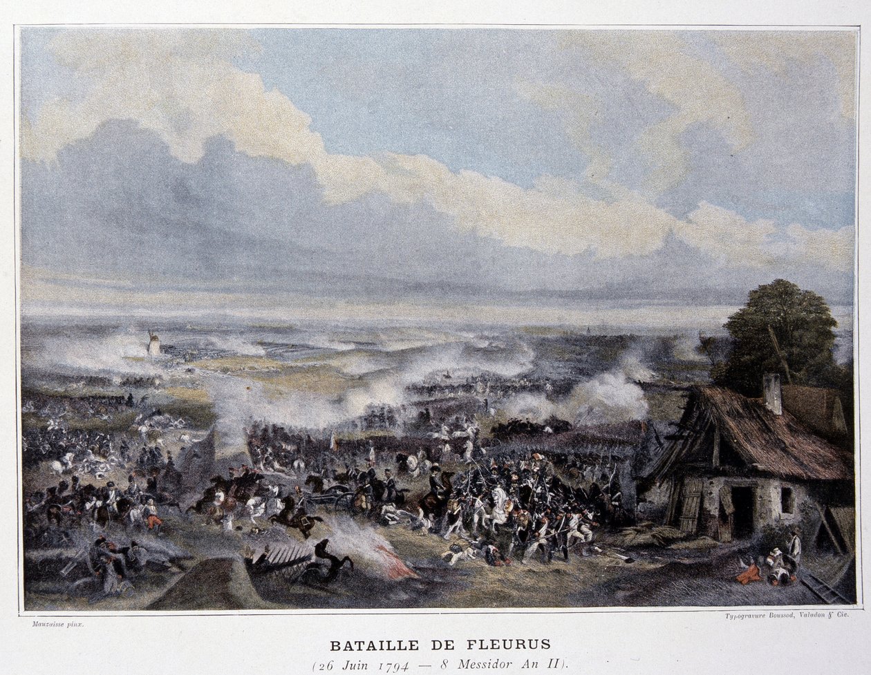 Die Schlacht von Fleurus im Jahr 1794 - in „Napoleonische Schlachten“, Ende des 19. Jahrhunderts von French School