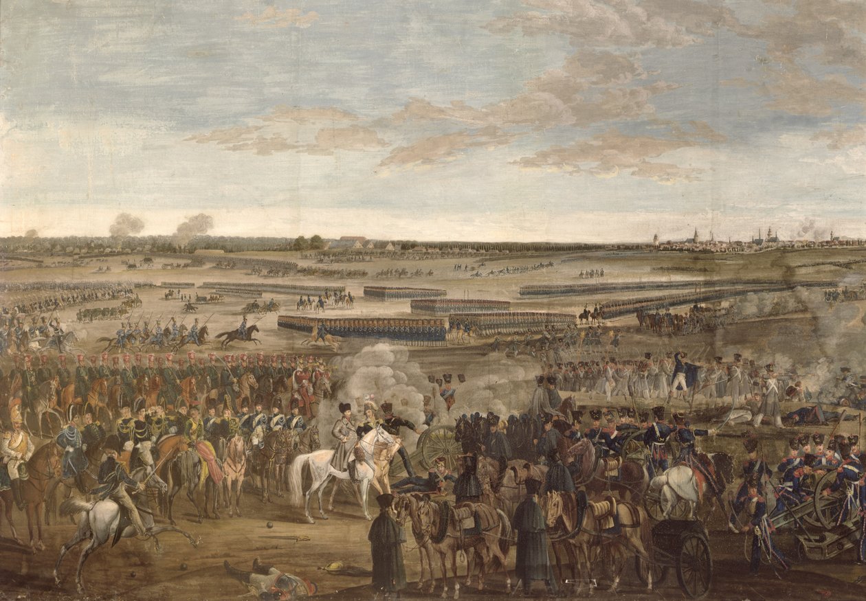 Die Schlacht von Leipzig, Detail von Napoleon im Vordergrund, 18. Oktober 1813 von French School