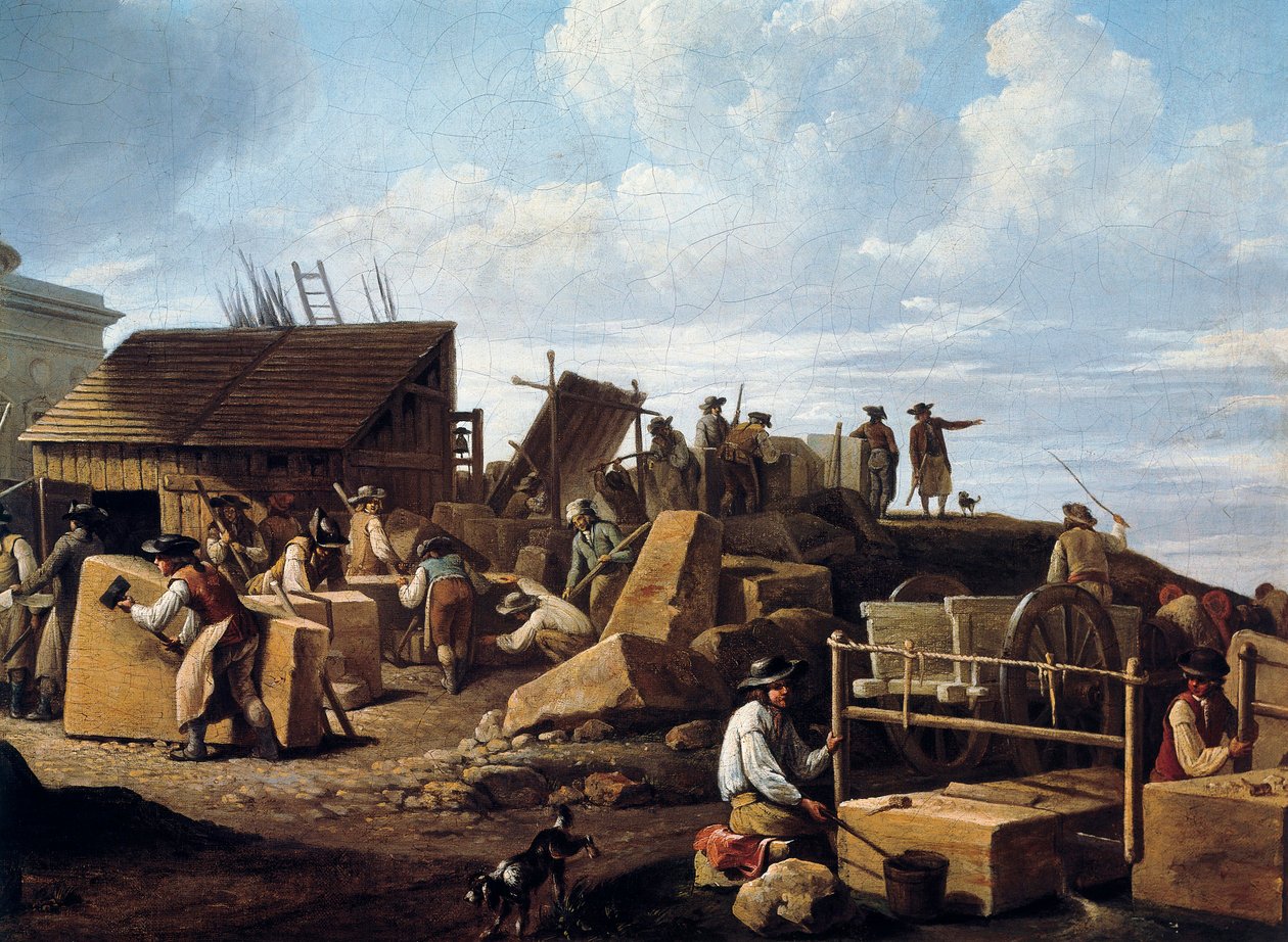 Der Bau des Hôtel de Salm, Paris (Detail), 1786 von French School