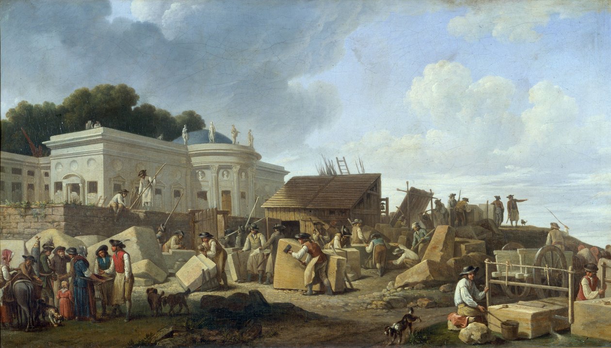Der Bau des Hôtel de Salm im Jahr 1786 von French School