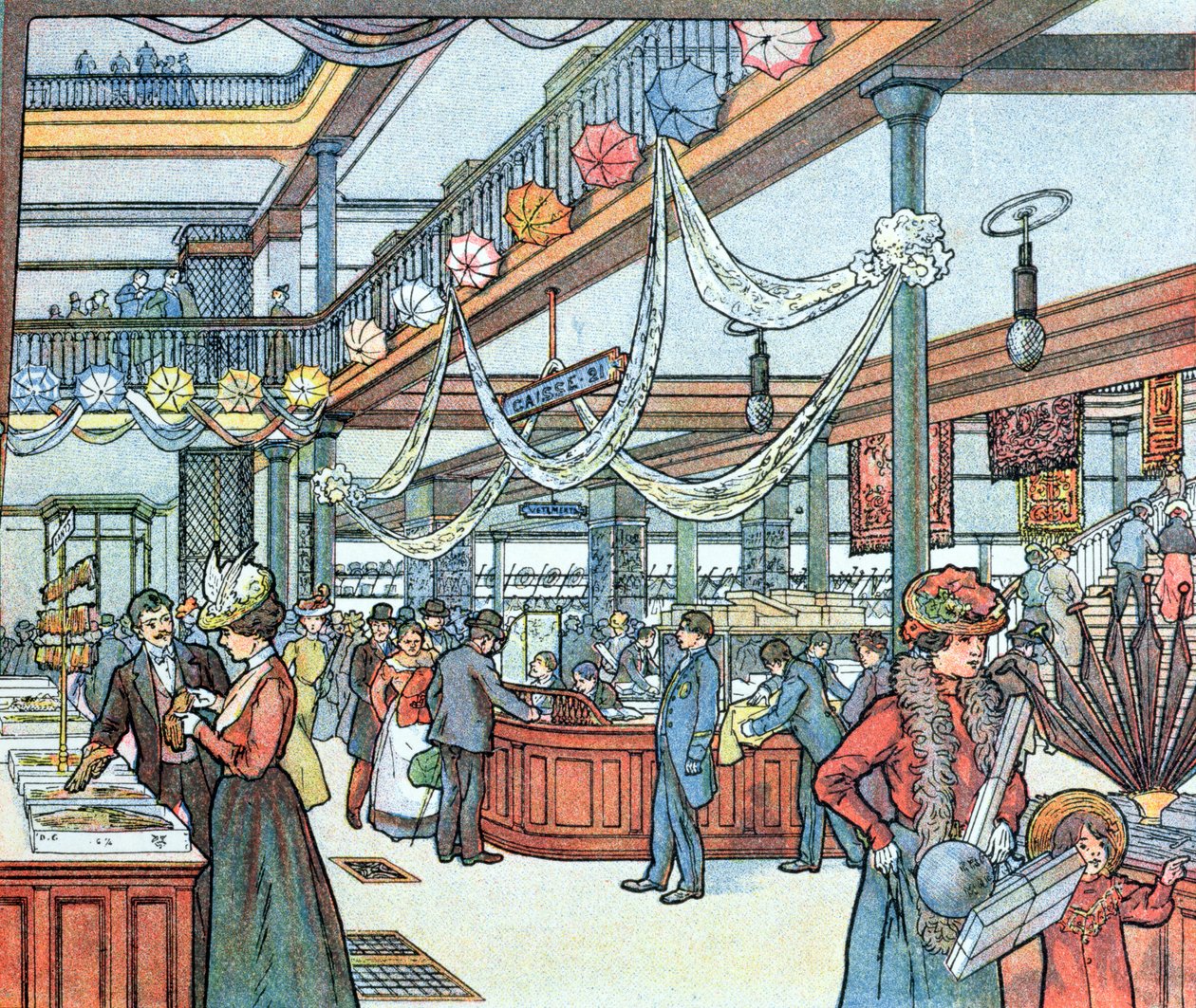Das Kaufhaus, Illustration aus Cours Schweiter, ca. 1900 von French School
