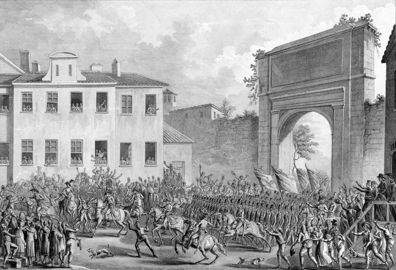 Der Einzug der Franzosen in Mailand, 25. Floreal An IV (14. Mai 1796) - Italienfeldzug (1796-1797) - Französische Truppen betraten Mailand am 14. Mai 1796 von French School