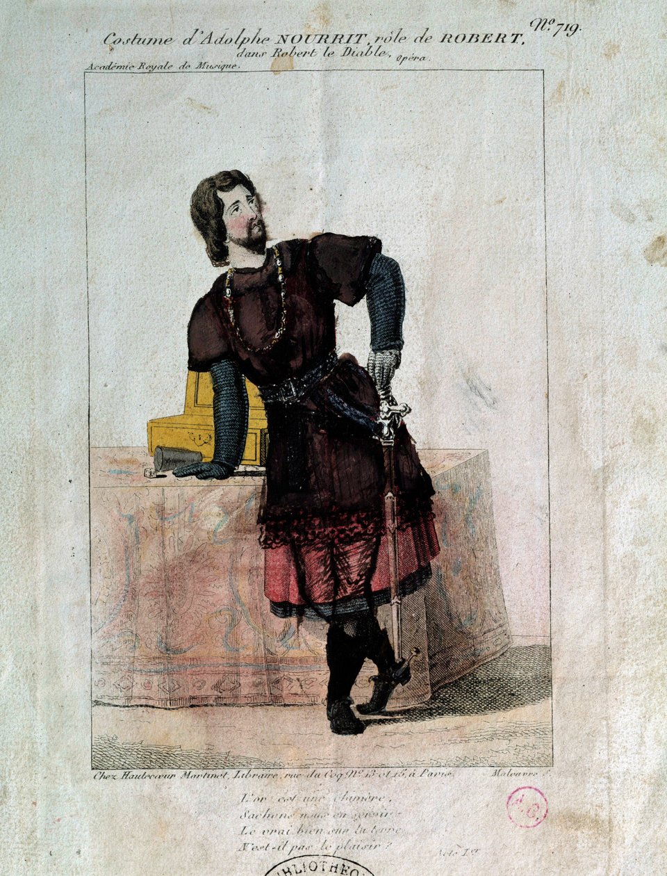 Der französische Tenor Adolphe Nourrit (1802-1839) in der Rolle des Robert in 