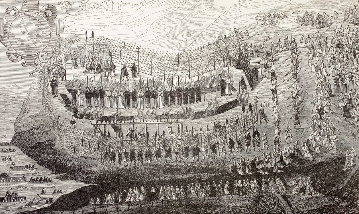 Das große Martyrium von Nagasaki, 1622, aus 