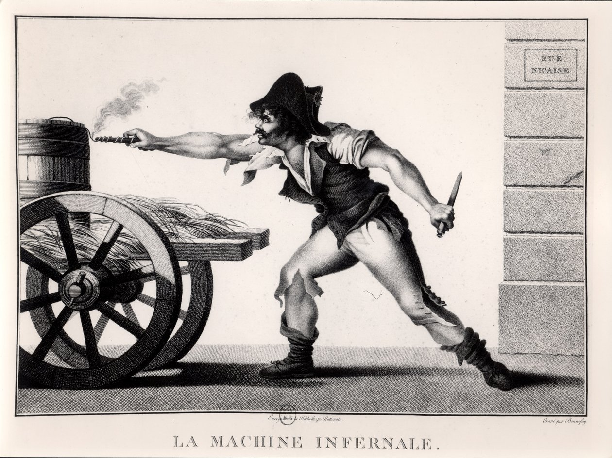 Die Höllenmaschine, rue Saint-Nicaise, Paris, 24. Dezember 1800 von French School