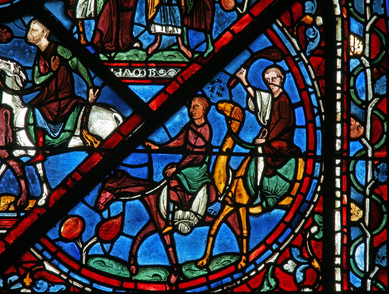 Das Joseph-Fenster: Seine Brüder kehren aus Ägypten zurück von French School
