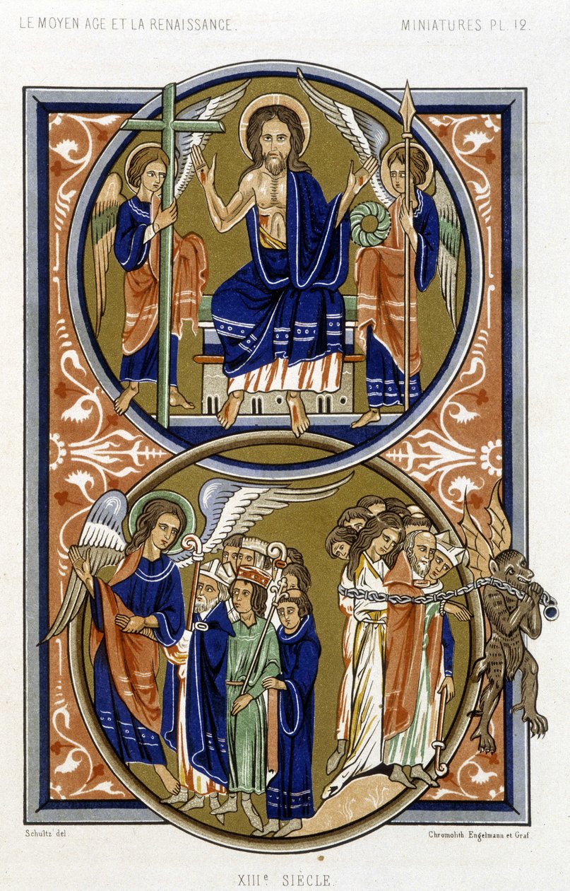 Das Jüngste Gericht - Faksimile einer Miniatur des Psalters von St. Louis von French School