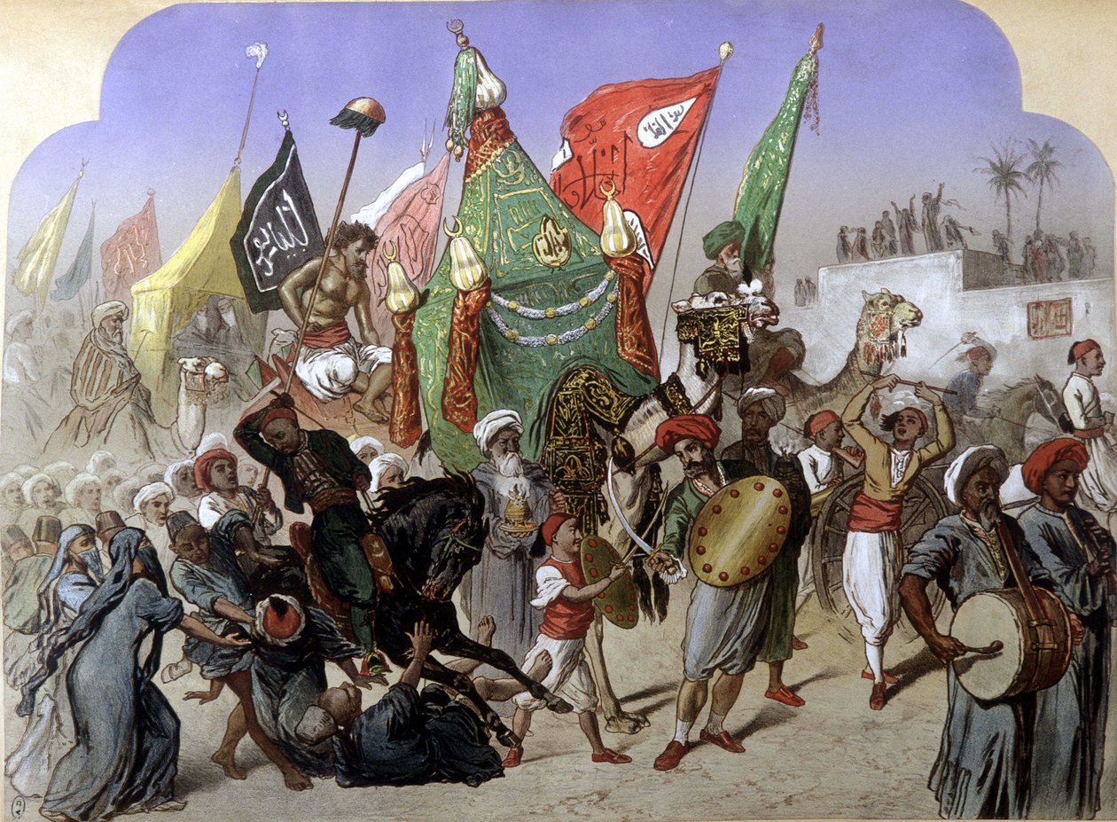 Der Mahmal: Rückkehr des heiligen Teppichs von Mekka in „Modernes Ägypten“ von Henri de Monte, ca. 1870 von French School