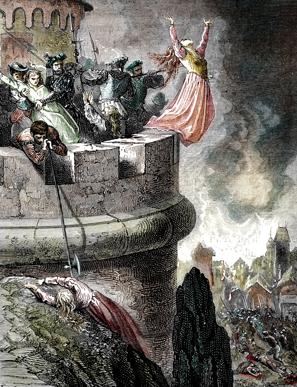 Das Massaker an den Waldensern von Mérindol im Jahr 1545, 1866 von French School