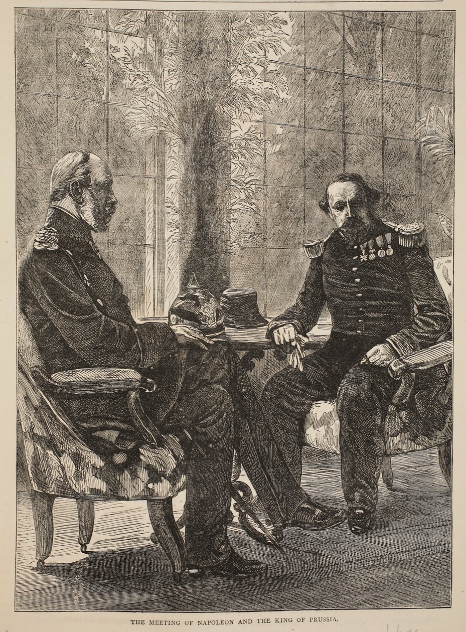 Das Treffen von Napoleon und dem König von Preußen, September 1870, Illustration aus Cassells Geschichte des Krieges zwischen Frankreich und Deutschland, 1870-1871 von French School