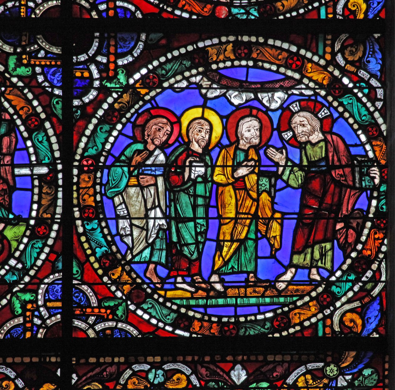 Das Passionsfenster: Christus steigt vom Berg Tabor herab von French School