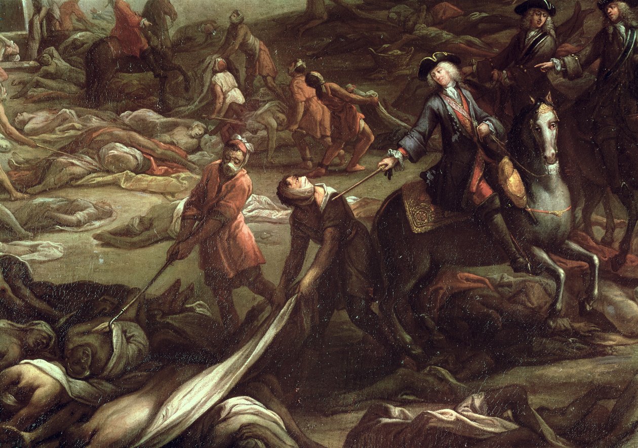 Die Pest in Marseille im Jahr 1720 (Detail) von French School