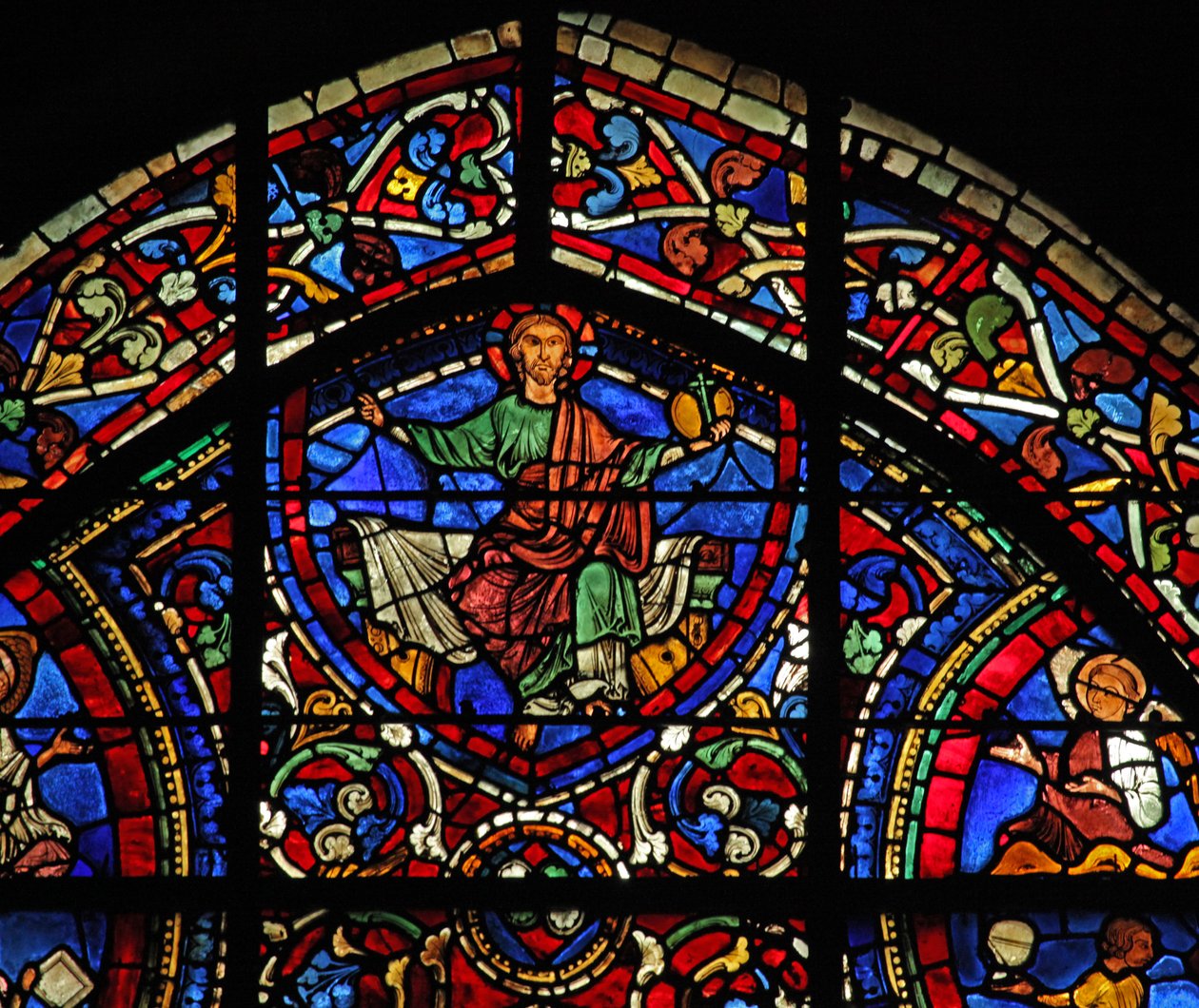 Das Fenster des verlorenen Sohnes: Christus - Majestas Domini von French School