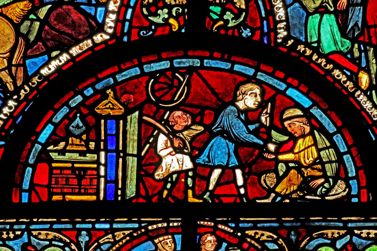 Das St. Lubin Fenster: Die Stifter - Winzer von French School