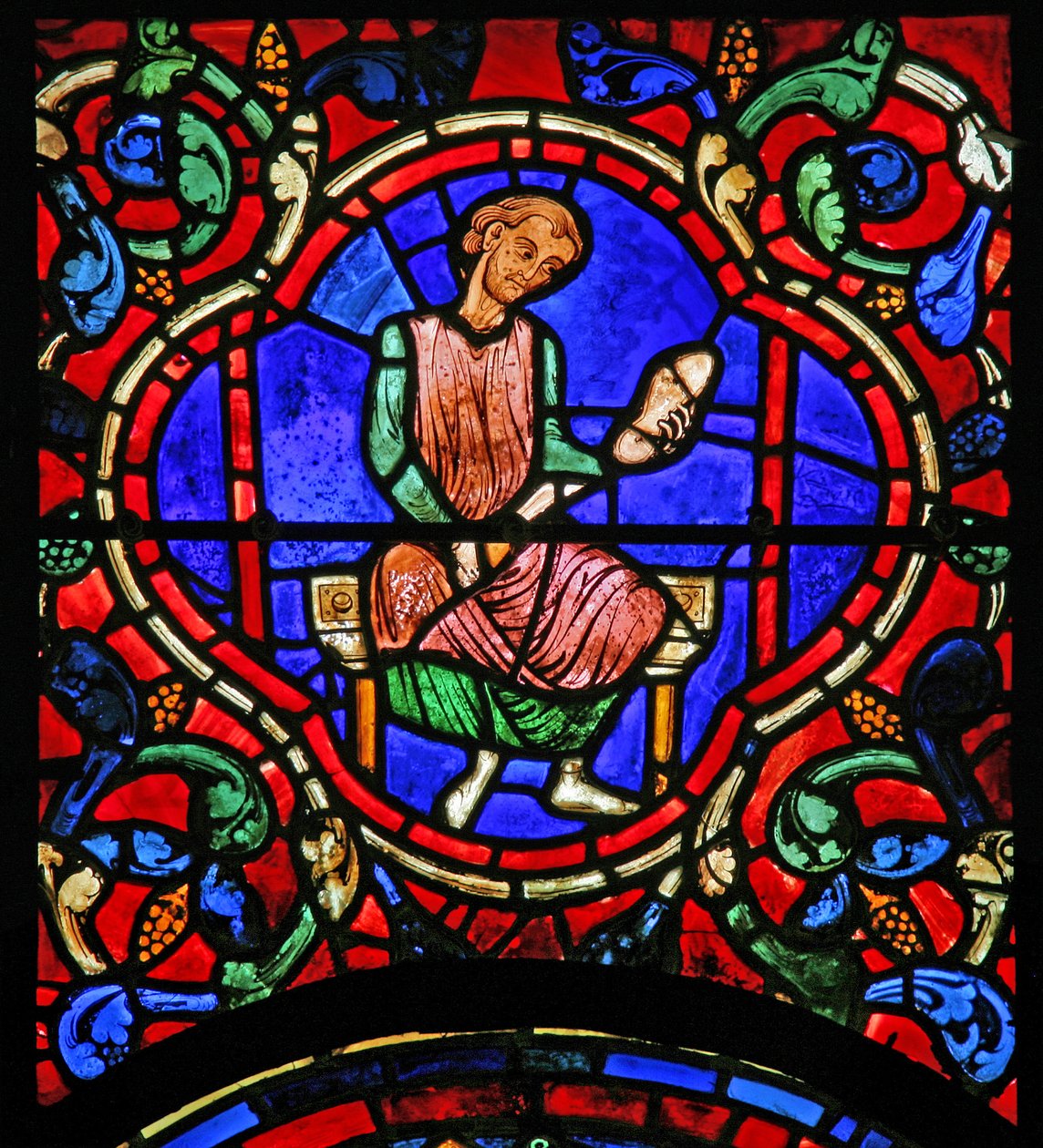 Das St. Martin Fenster: Stifter - Schuhmacher von French School