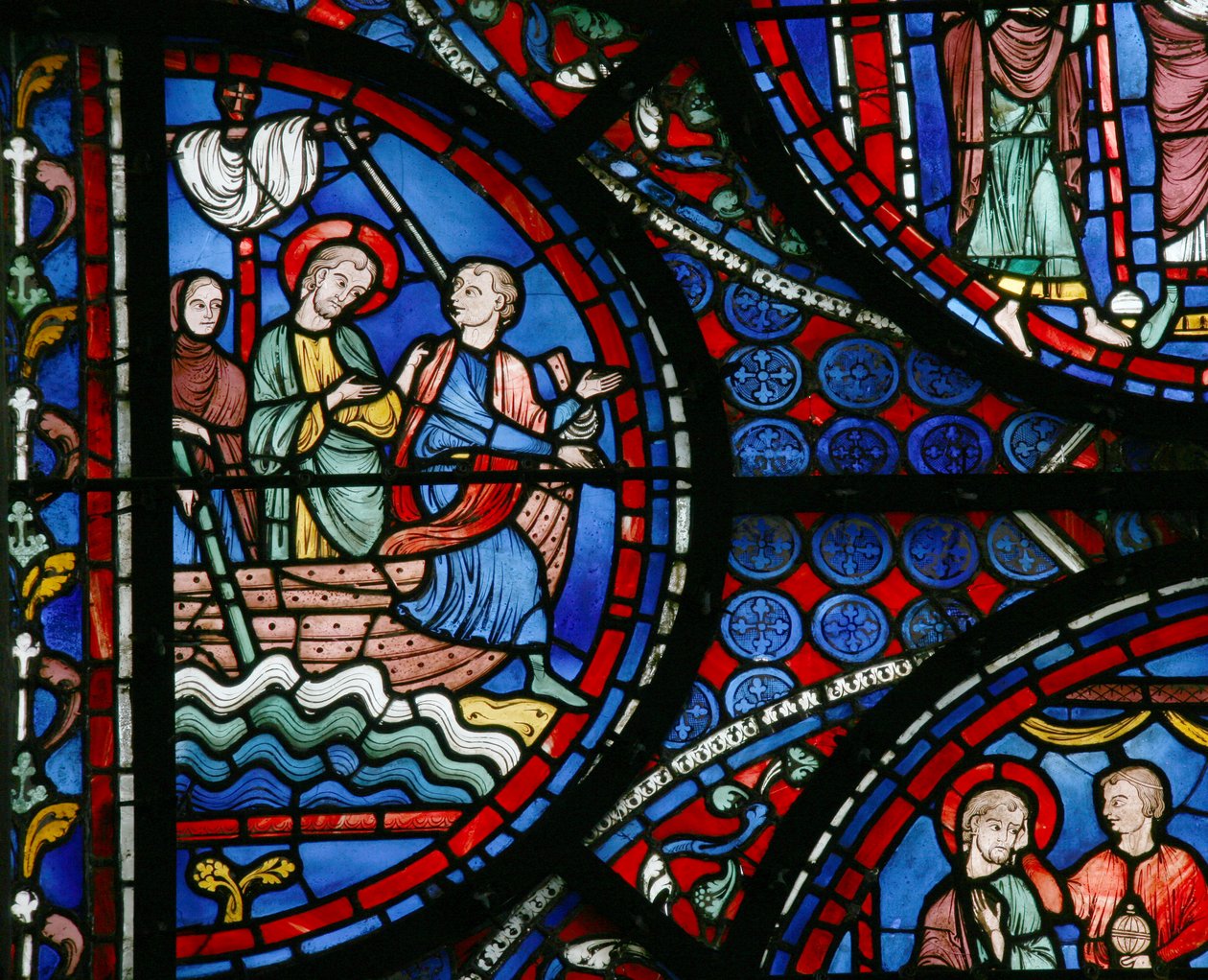 Das St. Thomas Fenster: Ankunft in Indien mit Abbanes von French School