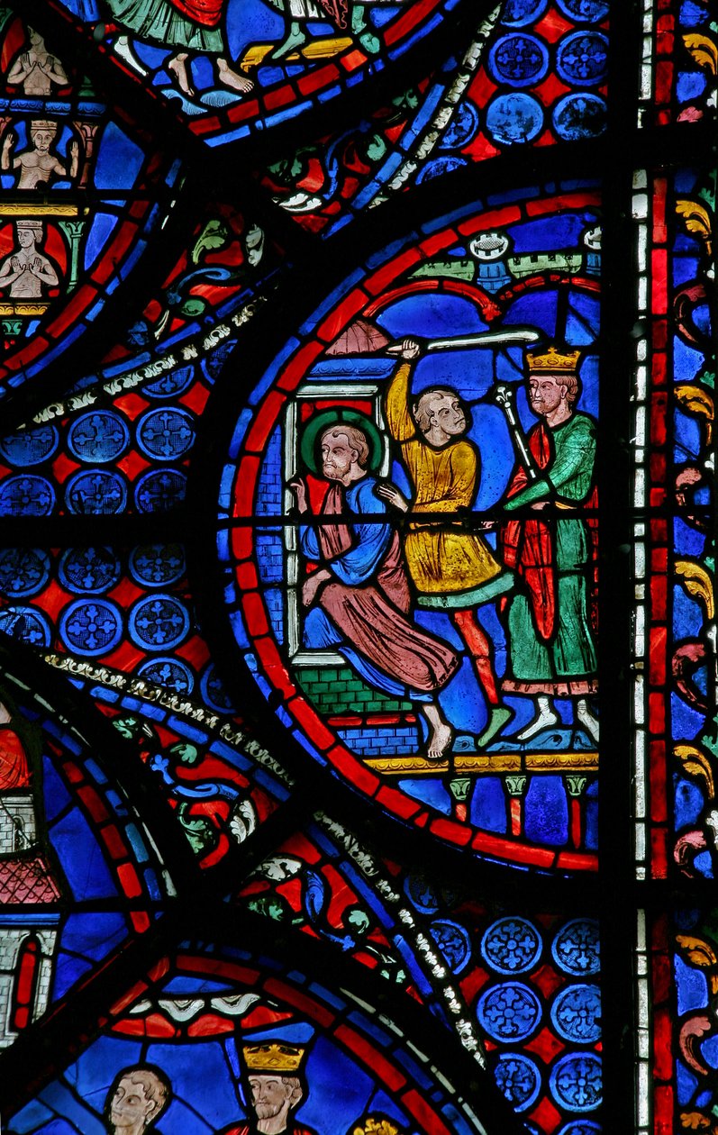Das St. Thomas Fenster: An einen Gefängniswärter übergeben von French School