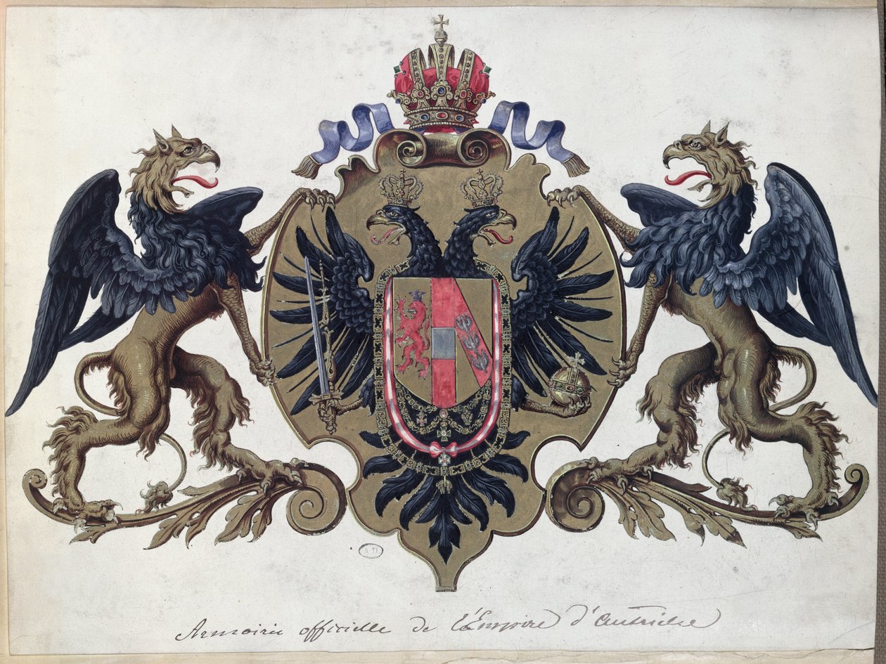 Das Wappen des österreichischen Kaiserreichs, vor 1867 von French School