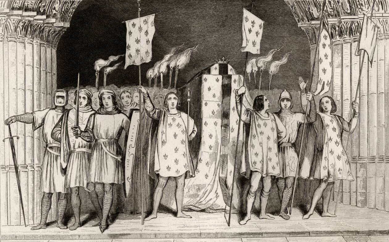 Das tote Kind Jean I (1316) der Posthume, zum König ausgerufen bei seiner Beerdigung, aus 