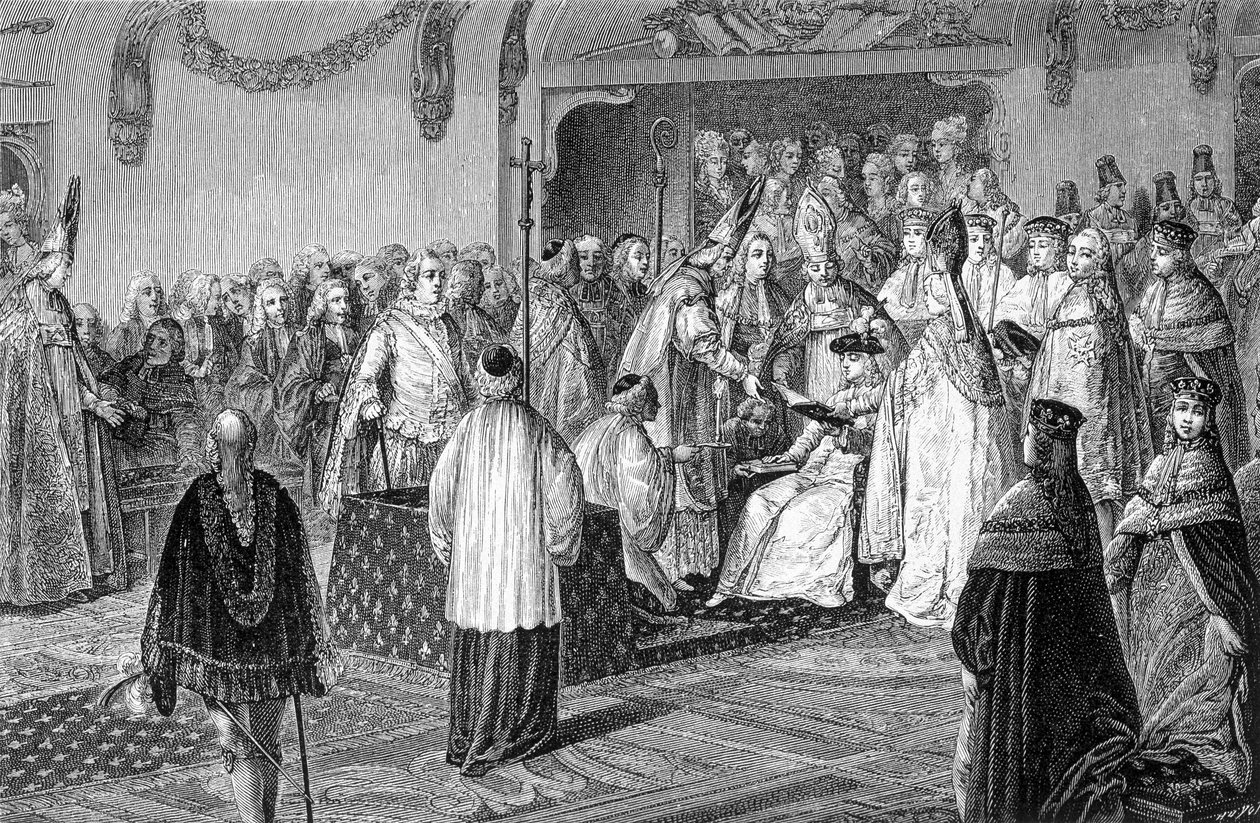 Der Eid von Ludwig XVI. während seiner heiligen Gravur von French School