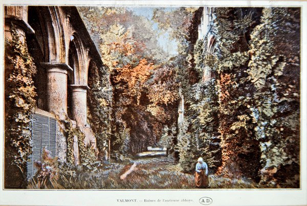 Die Ruinen der Abtei von Valmont, ca. 1900 von French School