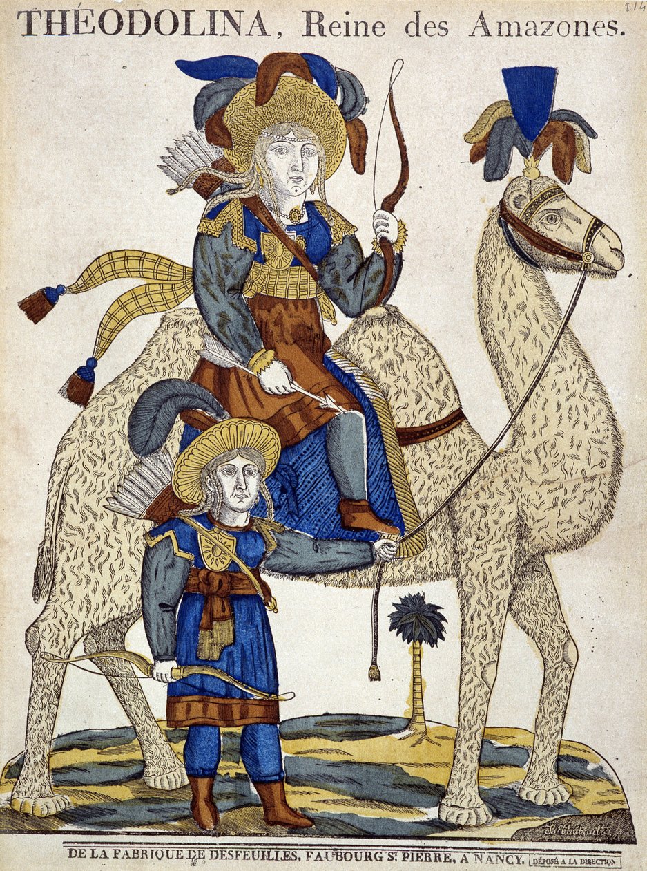 Theodolina, Königin der Amazonen. Bild von Epinal von French School